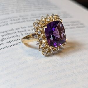 1 CT natural diamond, Amethyst Ring with Appraisal